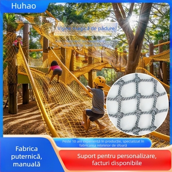 Huhao Plasă de cățărare — Plasă protectoare pentru spații de joacă în aer liber, parcuri de distracții și aventuri în junglă