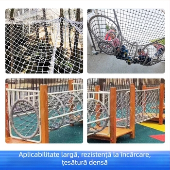 Huhao Plasă de cățărare — Plasă protectoare pentru spații de joacă în aer liber, parcuri de distracții și aventuri în junglă