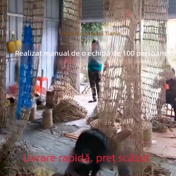 Plasă din sfoară de cânepă pentru urcarea plantelor și balustradele scării – protecție de siguranță, decor retro