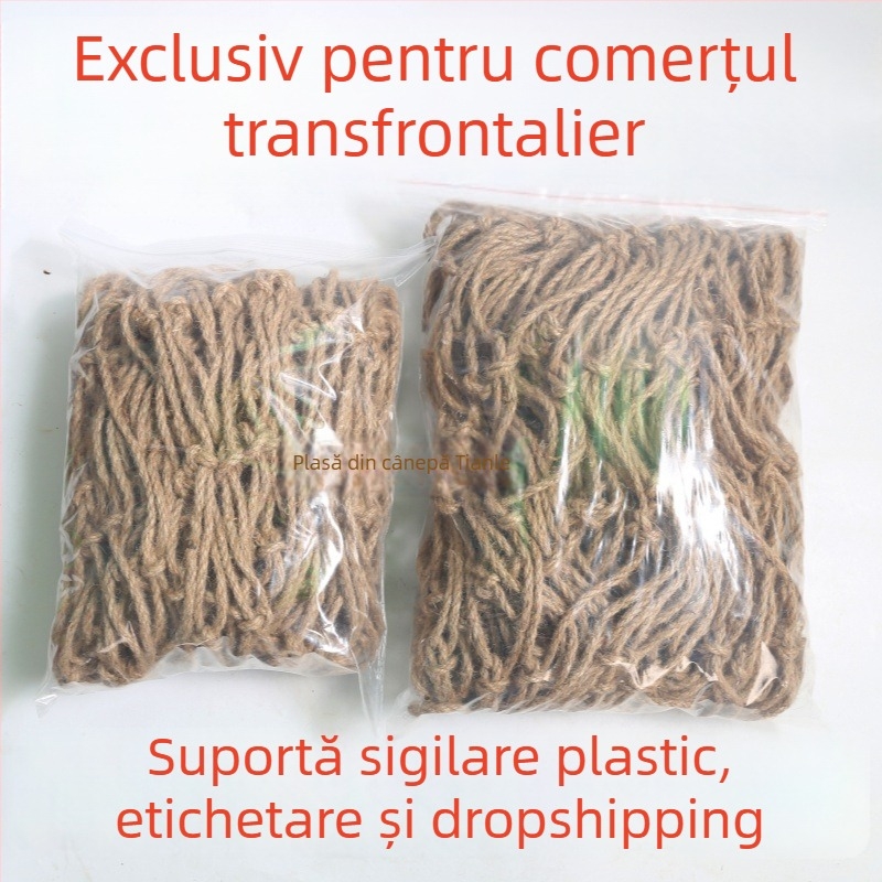 Plasă din sfoară de cânepă pentru urcarea plantelor și balustradele scării – protecție de siguranță, decor retro