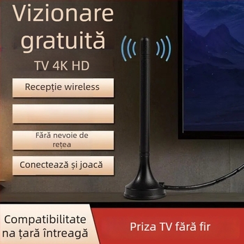 Antena TV digitală de interior cu amplificator, VSWR ≤ 1,5, impedanță 50 Ω