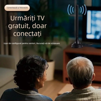 Antena TV digitală de interior cu amplificator, VSWR ≤ 1,5, impedanță 50 Ω