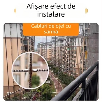 Plasă de protecție din oțel inoxidabil pentru ferestre cu cablu de sârmă, pentru balcoane, școli și zone rezidențiale; anti-furt, anti-ascensiune, anti-sărit