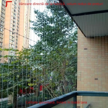 Plasă de protecție din oțel inoxidabil pentru ferestre cu cablu de sârmă, pentru balcoane, școli și zone rezidențiale; anti-furt, anti-ascensiune, anti-sărit