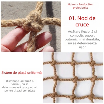 Plasă împletită manual din cânepă pentru tavanul barului — plasă decorativă pentru cățărare și perete foto, durabilă din iută