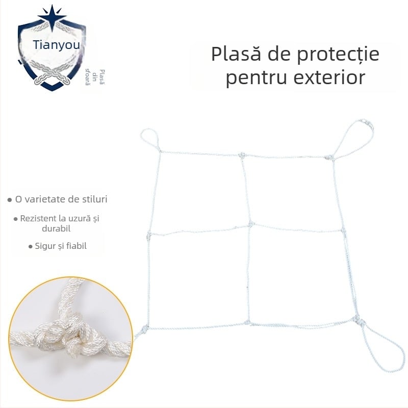 Plasă de siguranță pentru treceri de linii electrice și lucrări feroviare – origine Jiangsu, cod de produs Outdoor Safety Net, scop: protecție