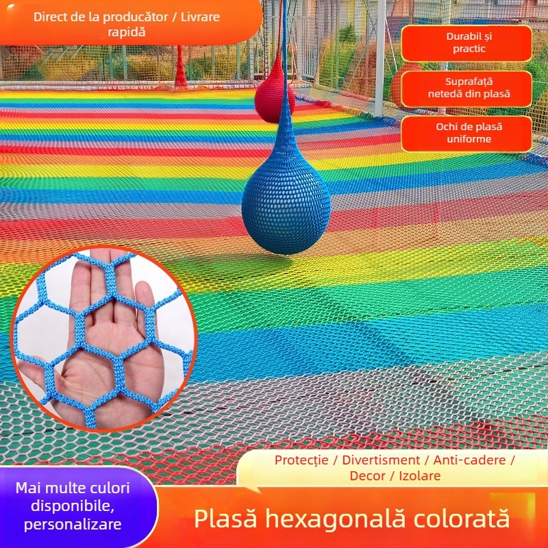 Plasă hexagonală pentru cățărare, fără noduri, pentru interior/exterior – plasă de protecție pentru antrenament de extindere și decor pentru grădiniță