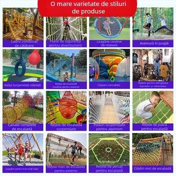 Trambulină de exterior cu plasă de cățărare pentru parc de distracții – personalizabilă, fără motor, Wan xu