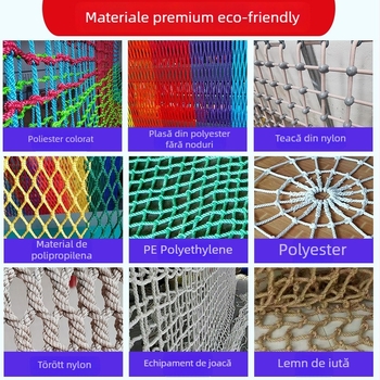 Trambulină de exterior cu plasă de cățărare pentru parc de distracții – personalizabilă, fără motor, Wan xu