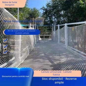 Plasă din nylon fără noduri pentru trampolină în copac, plasă de divertisment nealimentată, plasă de cățărare, plasă de extindere a zonei pitorești, model 8, plasă de protecție pentru parcuri și atracții din junglă