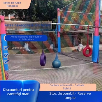 Plasă din nylon fără noduri pentru trampolină în copac, plasă de divertisment nealimentată, plasă de cățărare, plasă de extindere a zonei pitorești, model 8, plasă de protecție pentru parcuri și atracții din junglă