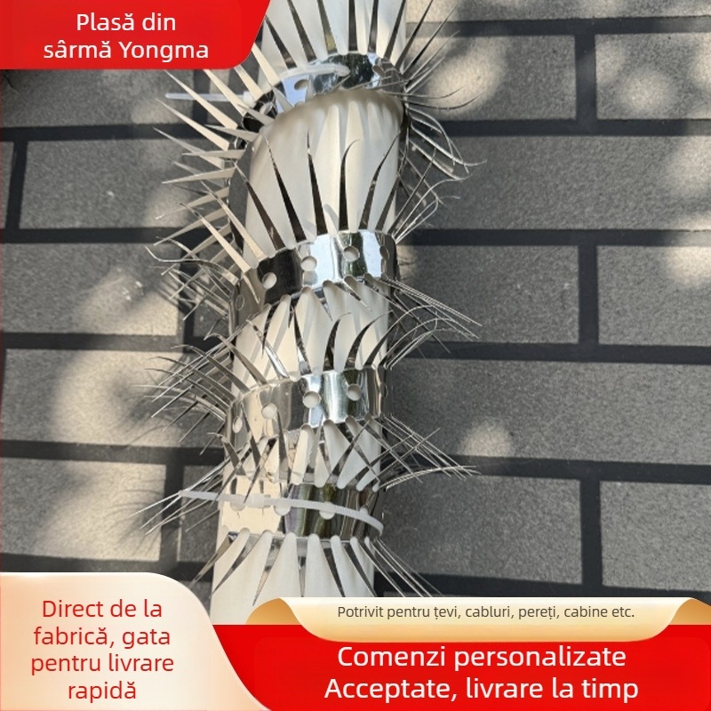 Țepi anti-rozătoare pentru conducte de apă – oțel inoxidabil, anti-rozătore, anti-șerpi, anti-cățărare pe conducte (Oțel inoxidabil; Pentru conducte de apă; Anti-rozătoare; Anti-șerpi)