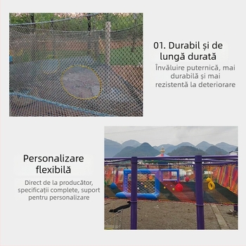 Plasă de exterior pentru trambulină – Temă pădure, plasă de cățărare pentru spațiu de joacă copii, protecție, origine Shandong, marcă Hongxuan