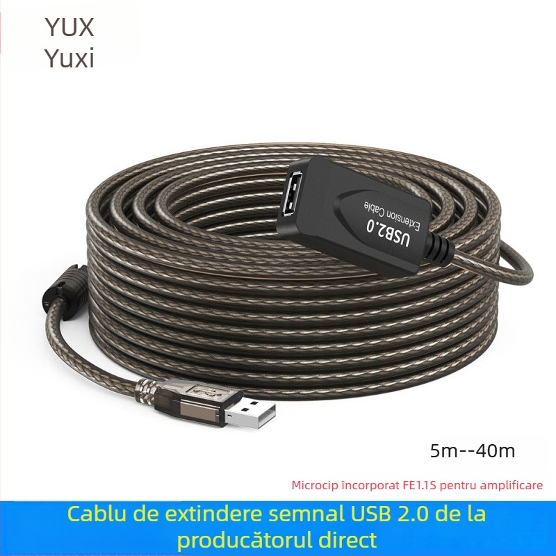 Cablu de extindere USB 2.0 U201, interfață USB, cupru fără oxigen, turnare prin injecție, lungimi 5,1 m, 15,2 m și 30 m