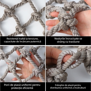 Plasă de cățărare pentru copii, utilizare în exterior — plasă de protecție pentru scări și balcoane, gard decorativ din poliester. Brand Chenhong; Cod produs: Climbing net