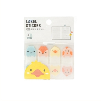 Note PET transparente cu forme de animale — autocolante pentru notițe, lipibile; drepturi IP: Nu autorizate