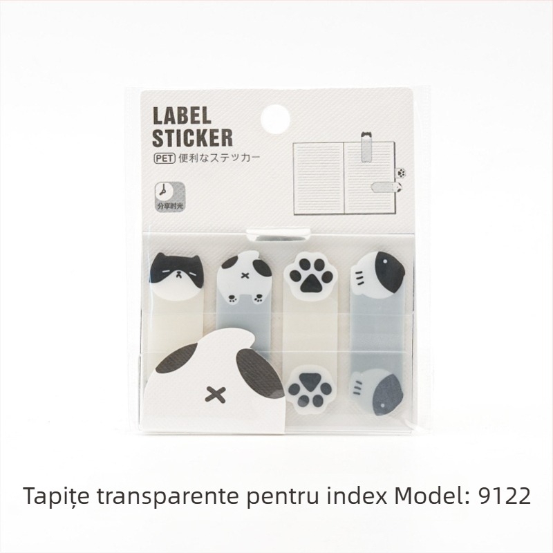 Note PET transparente cu forme de animale — autocolante pentru notițe, lipibile; drepturi IP: Nu autorizate