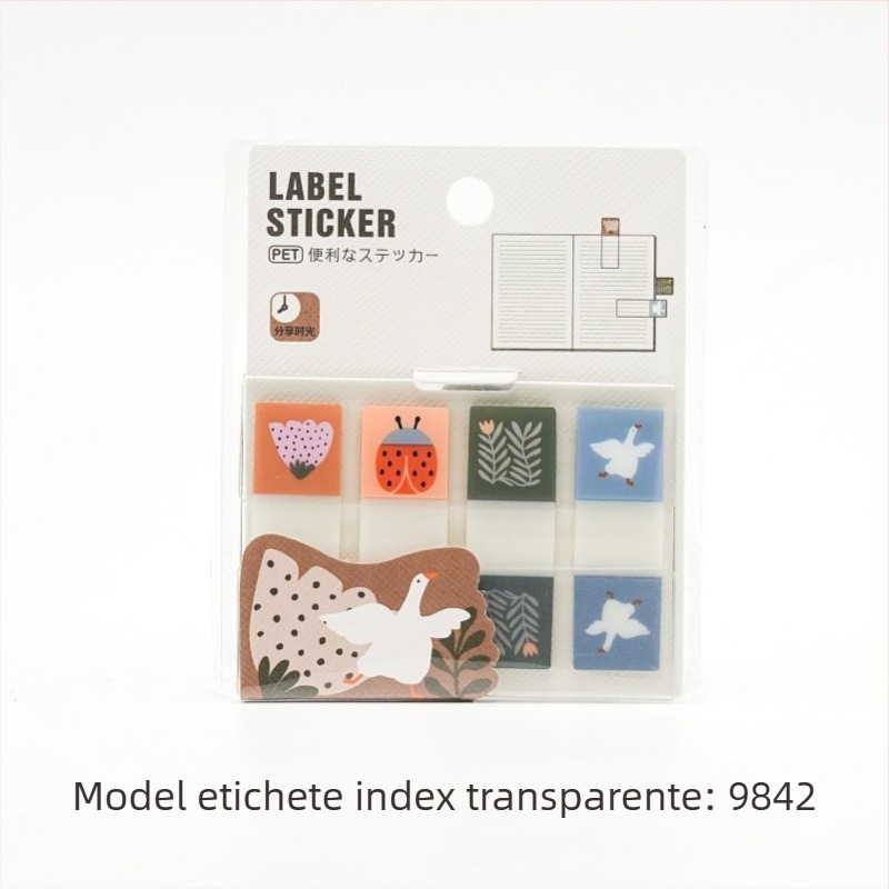 Note PET transparente cu forme de animale — autocolante pentru notițe, lipibile; drepturi IP: Nu autorizate