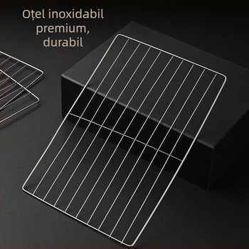 Grătar dreptunghiular din oțel inoxidabil, cu strat nano antiaderent, rezistent la rugină, rețea multifuncțională
