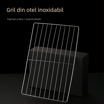 Grătar dreptunghiular din oțel inoxidabil, cu strat nano antiaderent, rezistent la rugină, rețea multifuncțională