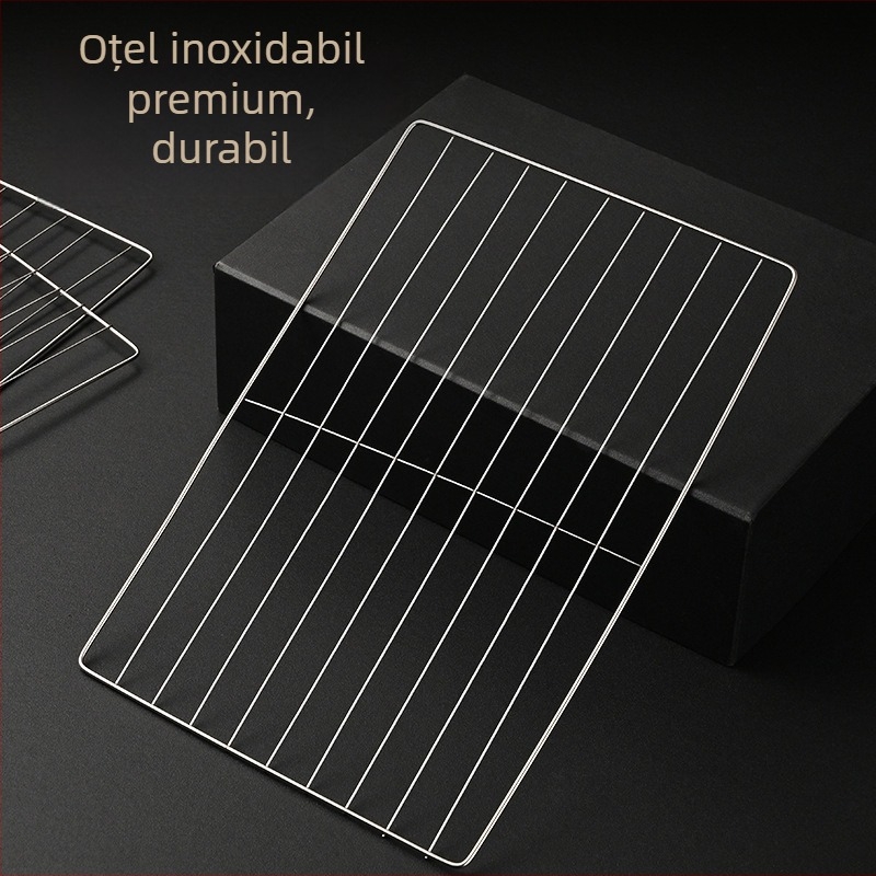 Grătar dreptunghiular din oțel inoxidabil, cu strat nano antiaderent, rezistent la rugină, rețea multifuncțională