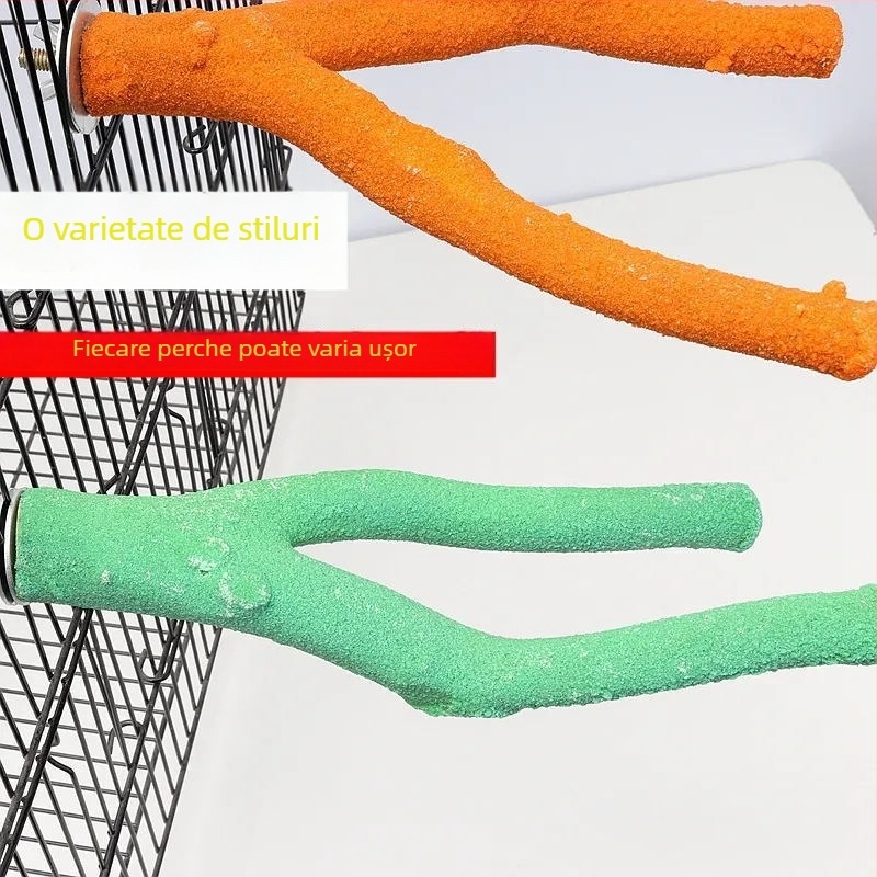 Jucărie pentru păsări cu bețișor de șlefuire a ghearelor și scară de cățărare, design Tiger Skin Peony; pentru păsări adulte; fără import