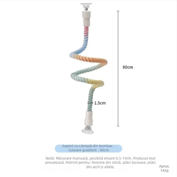 Jucărie de cățărare din sfoară de bumbac pentru papagal cu scară rotativă – jucărie de mestecat pentru păsări adulte