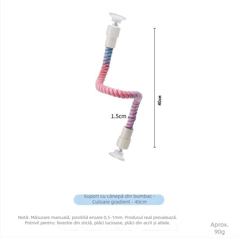 Jucărie de cățărare din sfoară de bumbac pentru papagal cu scară rotativă – jucărie de mestecat pentru păsări adulte