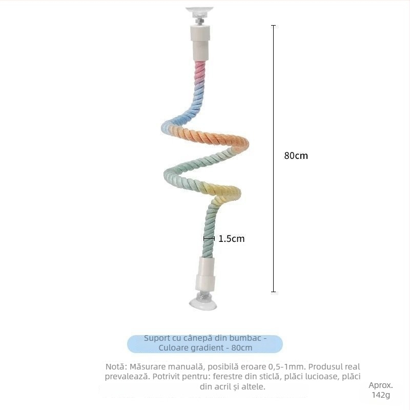 Jucărie de cățărare din sfoară de bumbac pentru papagal cu scară rotativă – jucărie de mestecat pentru păsări adulte