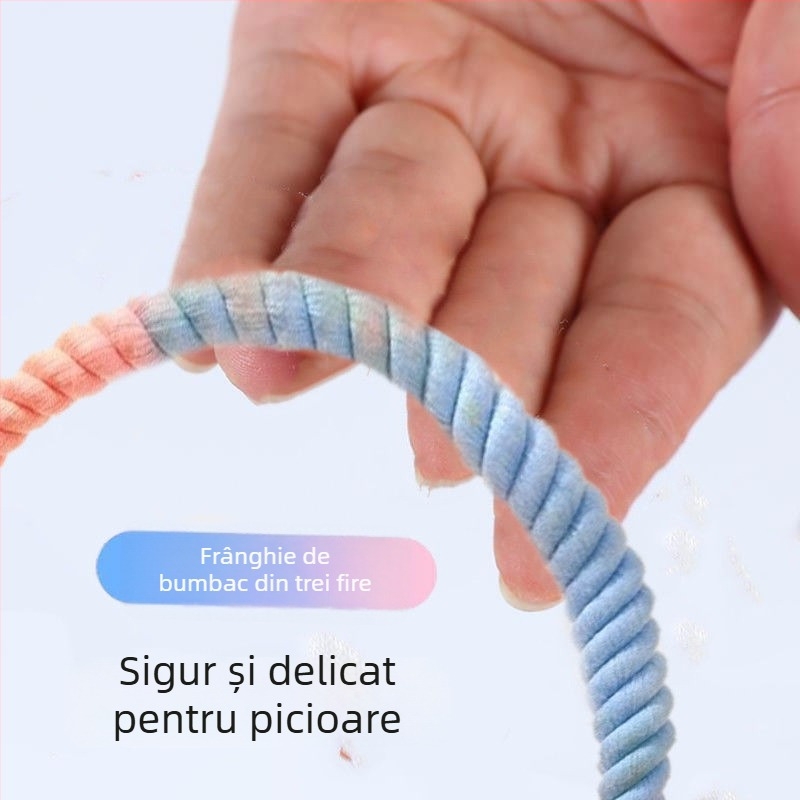 Cuier pentru papagal din sfoară de bumbac, rotativ, cu suport și leagăn