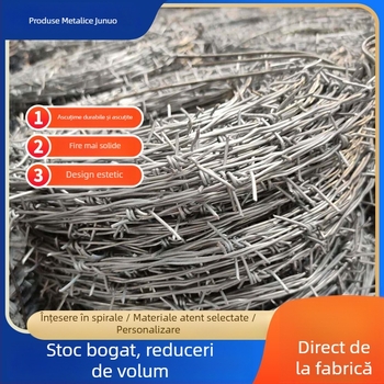 Fâșie din oțel inoxidabil cu sârmă ghimțată, plasă de gard anti-cățăr, izolare pentru livadă și creșterea animalelor; construcție dublu răsucită, stil Siro; răsucire dreaptă; diametrul 1,7–2,8 mm; rezistență la tracțiune 10000