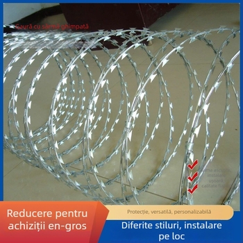 Sârmă ghimuită spirală din oțel galvanizat și oțel inoxidabil, diametru 1,5 mm, dublu răsucire, sens de răsucire drept, rezistență la tracțiune 550 MPa