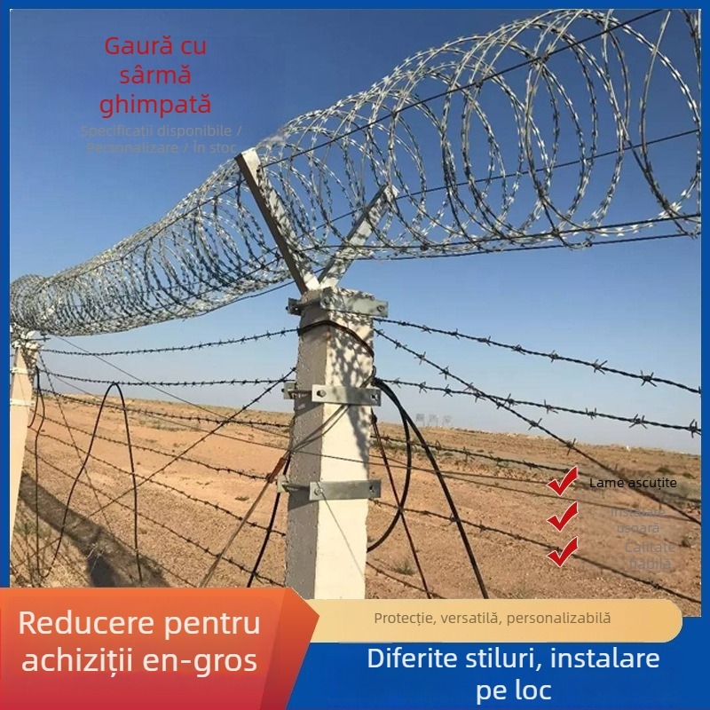 Sârmă ghimuită spirală din oțel galvanizat și oțel inoxidabil, diametru 1,5 mm, dublu răsucire, sens de răsucire drept, rezistență la tracțiune 550 MPa