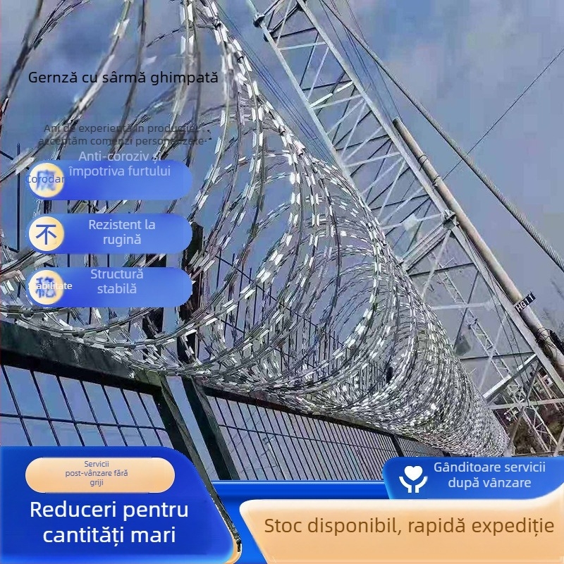 Plasă galvanizată cu sârmă ghimțuind, dublu răsucire (multistrat), răsucire dreaptă, aranjament în stil occidental, pentru pereți de închisoare, perimeteri și garduri feroviare