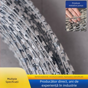 Plasa protecție din sârmă țepi din oțel inoxidabil – personalizată, anti-furt și anti-cățărări, diametru 1,7–2,8 mm, înfășurare simplă, sens de rulare Dreapta
