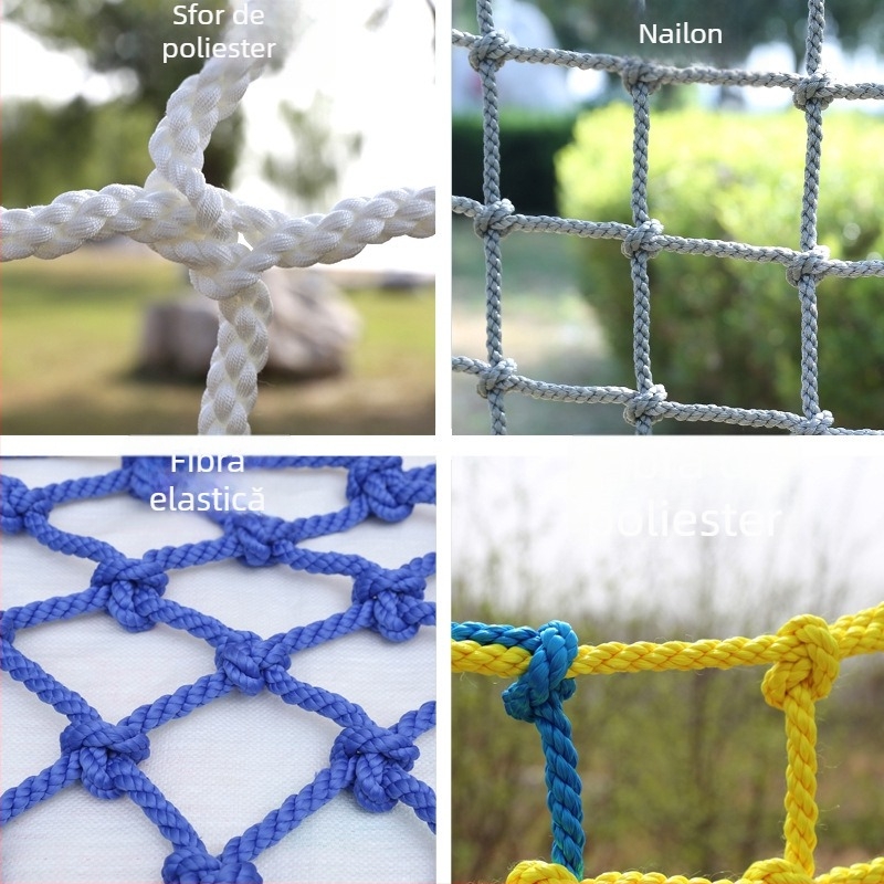 Plasă de cățărare pentru copii, exterior, plasă anti-cădere din fibre de poliester industrial, diametrele cablului 6–16 mm, rezistență 150