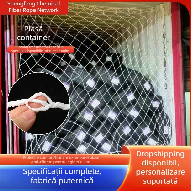 Plasă de protecție pentru containere cu margine întărită; plasă din nylon întărit pentru camioane; plasă de etanșare a vehiculului