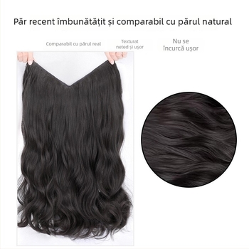 Extensie de păr într-o singură bucată, formă U, bucle mari, model 906, păr din fir rezistent la temperaturi înalte, extensie voluminoasă, vopsire non-încinsă, invizibilă și fără cusături