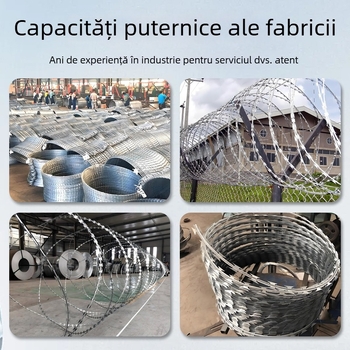 Sârmă ghimă feroviară cu lamă anti-cățărare — oțel inoxidabil 304, înfășurare simplă, aranjament SIRO, răsucire dreapta (RHRL), rezistență la tracțiune 1500