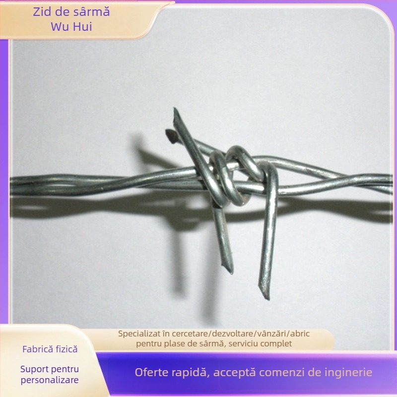 Gard din sârmă ghimuită — galvanizat, răsucire dublă (multistrat), sens de înfășurare dreapta, aranjament în stil occidental, rezistență la tracțiune 10000