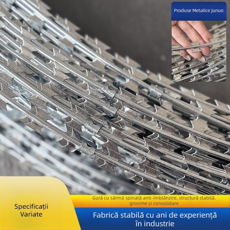 Plasă de protecție din oțel inoxidabil cu sârmă ghimpi, singură răsucire, stil Siro, răsucire în sensul acelor de ceas, rezistență înaltă la tracțiune