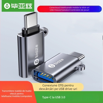 Adaptor Type-C OTG USB 3.0 pentru telefoane Android, cu port USB-A, suportă USB flash drive, hard disk extern și cititoare de card, model A24 P73