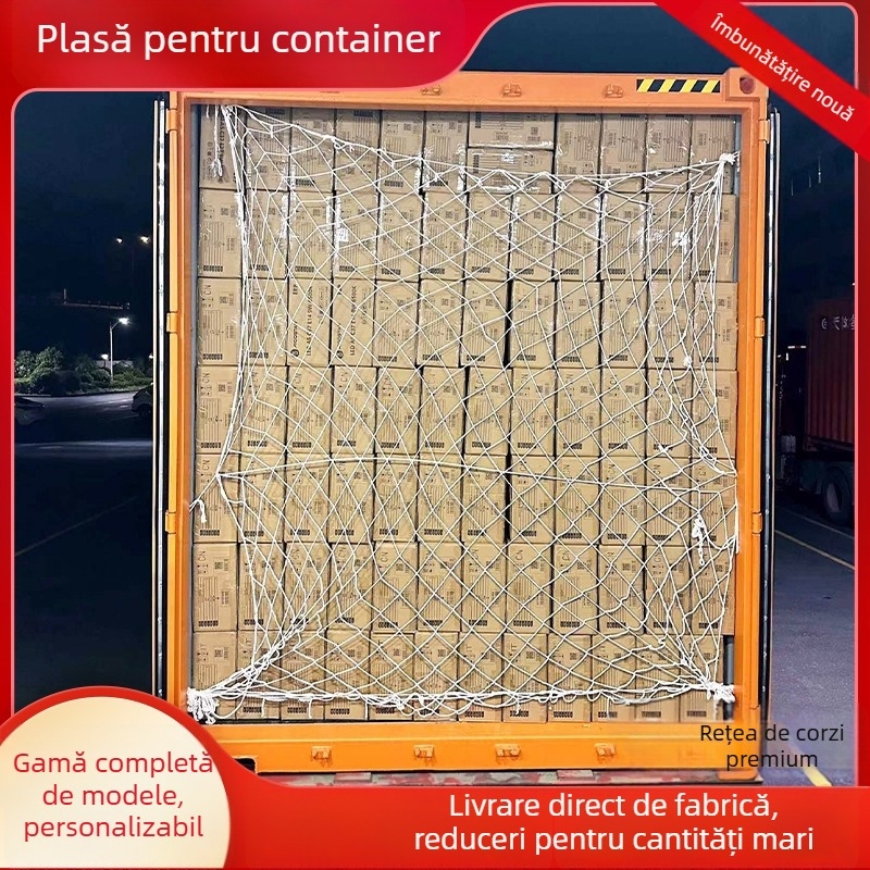 Rețea pentru container de marfă - tip plasă, poliester, sfoară de 6 mm, sarcină 300 kg