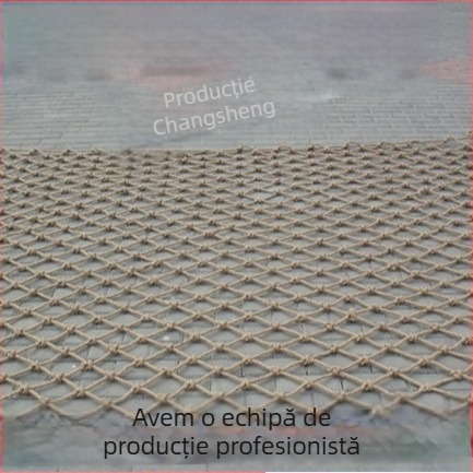 Plasă decorativă din cânepă pentru tavan și balustradă, încărcare 100 kg, grosimi de sfoară 3–20 mm și ochiuri de 4–15 cm, potrivită pentru decorare, tavan și balustrade.