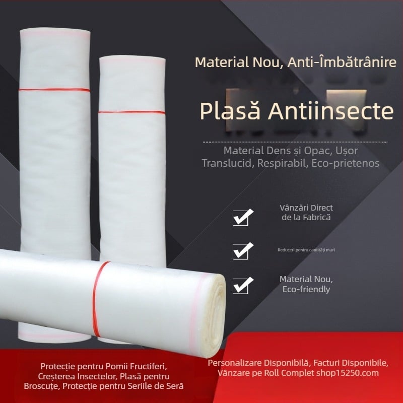 Plasă antiinsecte din polietilenă, cu 20 de ochi, pentru sere, livezi și ferme de porci