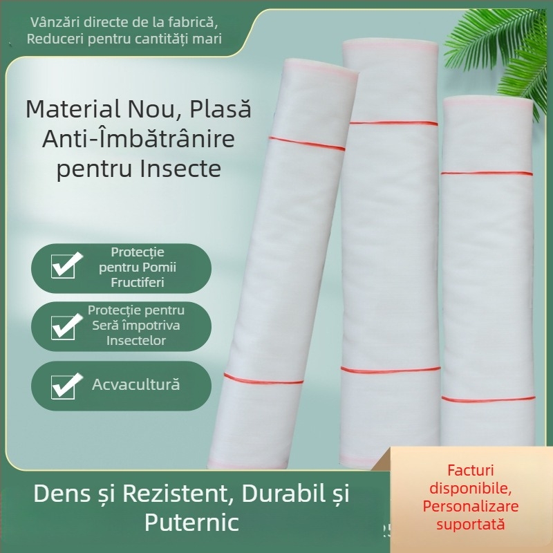 Plasă antiinsecte din polietilenă, cu 20 de ochi, pentru sere, livezi și ferme de porci