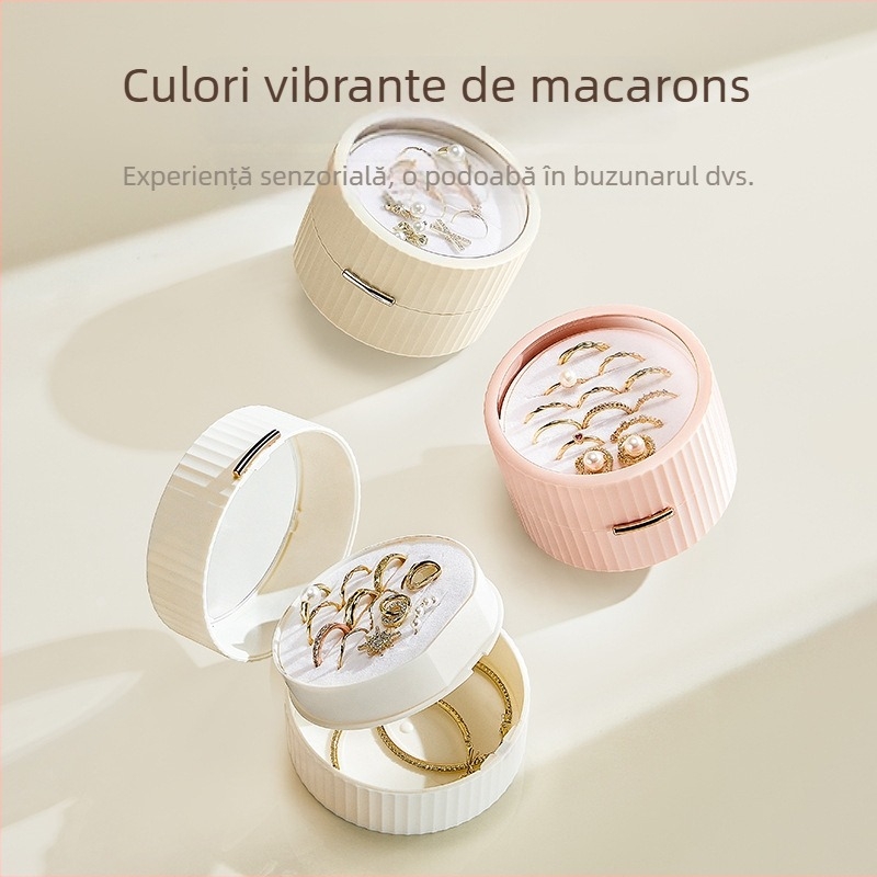 Cutie portabilă pentru bijuterii din plastic PP, pliabilă cu capac, capacitate 1 L, rezistentă la praf