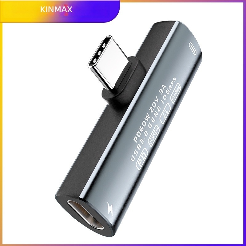 Adaptor Type-C AC04, 2-in-1, transfer USB 3.2 de date, încărcare PD 60W rapidă, compatibil cu Apple, Xiaomi, Huawei, Samsung, Google, Sony