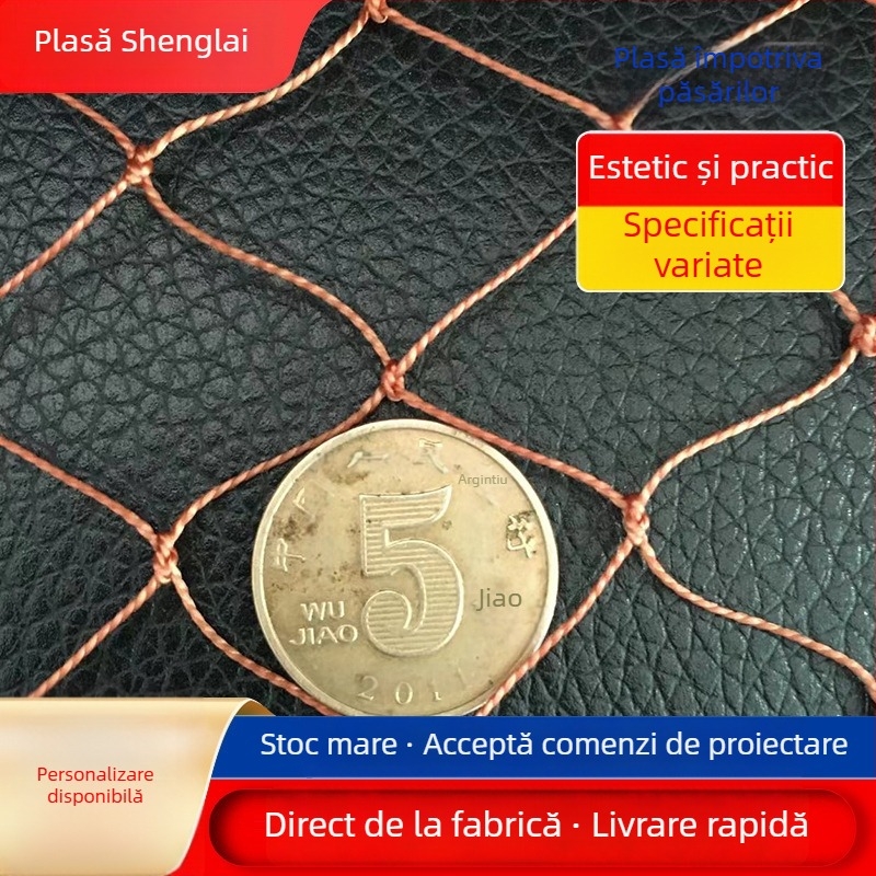 Plasă din polietilenă anti-păsări pentru livezi, sere și aeroporturi, model F-2352, rezistență 500 kN