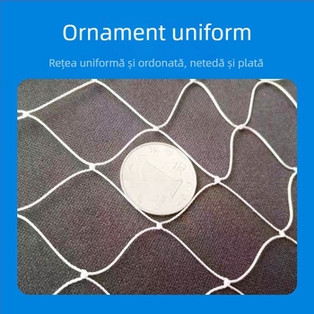 Plasă pentru păsări din fibră de poliester, margine întărită din nailon, pentru sere și ferme – ochiuri 2.0/2.5, diametru fir 0,38 mm, durată de viață 5–6 ani